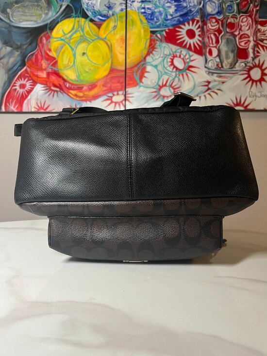 Coach Charlie Backpack Signature Brown Black Canvas Leather Trim main image 4